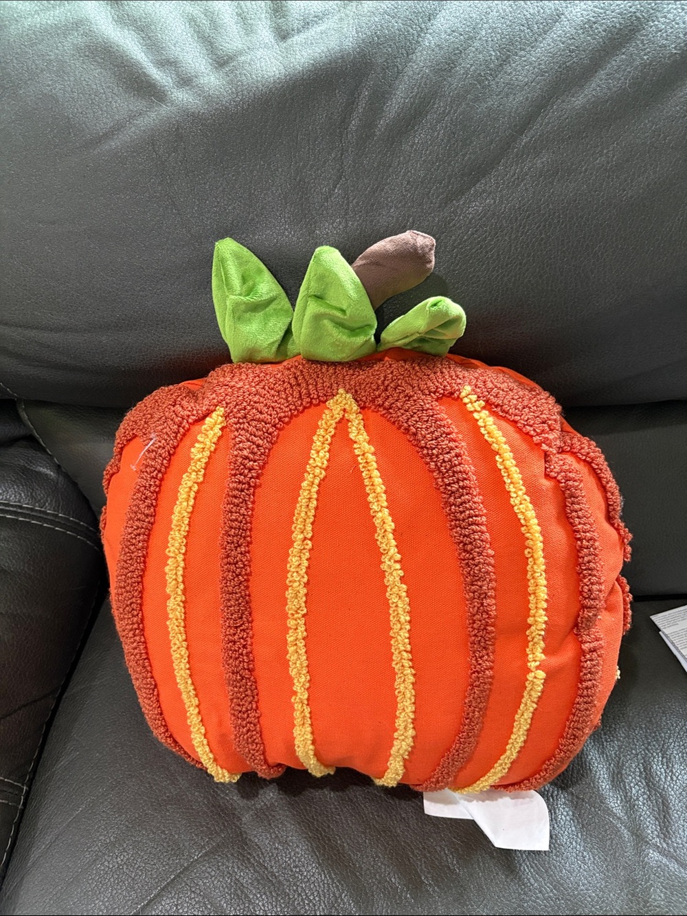 Valerie Parr hill pumpkin pillow with Sherpa and